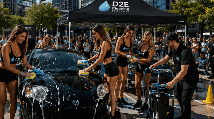 D2E Cleaning community car wash event